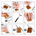 Miniatyrbilde 5 av 5: Lær Rivet Kit, 180 Sett Dobbel Hetteriveter Rørformet, 4 Farger 3 Størrelser Lær Riveter og Trykknapper, for