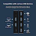 Miniatyrbild 5 av 5: USB KVM-switch USB Delad Switch 2 in 4 ut för Laptop PC Tangentbord Mus Skrivare USB Switch Hub A