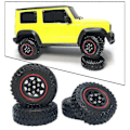 Pikkukuva 2 / 5: 4kpl 1/16 Kumirenkaat Xmykc01cm Jimny Rc Harrasteauto Maastoauton DIY Lisävarusteosat - Punainen
