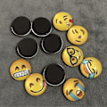 Pikkukuva 5 / 5: 12 kpl Emoji Magneetti 3D Lasi Hymynaama Jääkaappimagneetti Vahva Kiinnitys