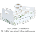 Miniatyrbillede 1 af 3: Bryllup Kraft papirbakke Konfetti kegle Stand Box Bakke til bryllup dekoration Blomster konfetti kegler Rustik bryllup papirholder 30 hole tray