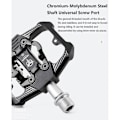 Miniatyrbillede 2 af 5: Cykelpedal, ikke-cykelpedaler, aluminiumlegering, flad platform til SPD, vandtæt cykling tilbehør, sort