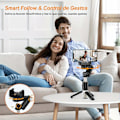 Miniatyrbillede 4 af 4: Smartphonens universalleds-stabilisator, KOSCHEAL 2-akset automatisk ansigtssporings-selfiestang med stativ