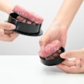 Miniatyrbillede 4 af 5: Bbq Hamburger Maker Hamburger Press Rund Form Nonstick Kokkeletter Hamburger Kød Oksekød Grill Burger Press Patty Maker Form Box and 100 Papers