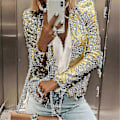 Miniatyrbilde 4 av 5: \"Igan-ermet dame Shiny Sequin jakke Åpen Casual Fe Et Ckg-\"