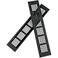 Miniatyrbilde 3 av 5: 2 Pakning Rektangulær Aluminium Dørventil Grill 250x50mm Insektbeskyttelse For Bobil, Garderobe, Kjøkken Etc. - Svart