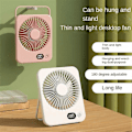 Miniatyrbillede 2 af 5: Bærbar Bordventilator USB Genopladelig Ventilator 180° Hældning Foldbar Personlig Ventilator med Strømdisplay 5 Hastigheder Ul