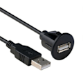 Pikkukuva 1 / 5: USB-jatkojohto kaapeli auto moottoripyörä kojelauta uppoasennettava paneeli audioliitäntä