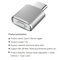 Miniatyrbilde 5 av 5: Type C Musebeveger Jiggler Uoppdagelig Automatisk Musebeveger 3 Jiggle-moduser Driverfri Enhet