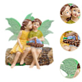 Miniatyrbild 5 av 5: Miniatyr Fe Trädgårdstillbehör Pojke Flicka Fe Mikro Landskap Ornament