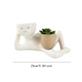 Miniatyrbillede 3 af 5: Lazy Little Figur Blomsterbassin Hus Skrivebord Kreativitet Sukulent Grøn Plante Vase Container Håndværk