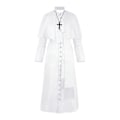 Pikkukuva 1 / 2: Yksivärinen Priest-asu Priestin keskiaikainen retrocosplay-asu ristikaulakorulla (musta) white 3xl