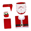 Miniatyrbild 3 av 3: 5 Delar Jul Toalettsitsöverdrag Set Jultomte Dekoration Toalettöverdrag