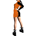 Miniatyrbillede 2 af 3: Kvinders skeletkjole Halloween kostume Stretchy langærmet minikjole COLOR 4 S