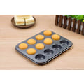 Miniatyrbilde 4 av 5: Muffinsform, rund kakeform, brødform med 12 muffinsformer, non-stick belegg, 36 x 27 x 3 cm, bakeform for muffins eller cupcakes, svart