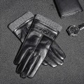 Miniatyrbilde 3 av 5: Skinnhansker for menn. Svart Driving/working Touchscreen Lammeskinn Cashmere Winter