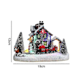 Miniatyrbilde 2 av 5: Juledekor Resin - LED Lysende Julelandsbyhus Julenissen Snømann Tog Snøscene