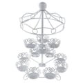 Miniatyrbilde 2 av 5: 2-lags Karusell Cupcake Stativ Holder Display Bryllupskake Cup Display Stativ 12 stk