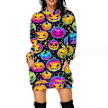 Miniatyrbillede 1 af 2: Halloween Mode Hættetrøjer Minikjole Til Kvinder Halloween Hocus Pocus Kostume Efterår Langærmet Hættekjole style 4 M