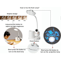 Miniatyrbillede 2 af 5: Bordlampe til teenagere Astronaut Bordlampe med projektionslys og penholder, LED-bordlampe til børn til læsning i soveværelset, Trinløs dæmpning Bordlampe Øjen-C