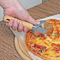 Miniatyrbillede 2 af 5: Pizzaskærer, Pizzahjul Med Træhåndtag Og Madkvalitets Rustfrit Stål Skarp Klinge, Letvægts, 21cm