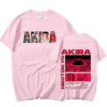 Miniatyrbillede 5 af 5: Japansk Anime Neo Tokyo Akira T-shirt Film Science Fiction Manga Shotaro Kaneda Kortærmede T-shirts til mænd 100 % bomuld T-shirt Q03172-Q05099 Black XXL