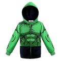 Miniatyrbillede 1 af 2: 5-8 år Børn Hættejakke Hulk Fly Biler Print Lynlåsfrakke Outwear Hulk 8 Years