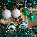 Miniatyrbild 2 av 5: 6x Julgranskulor Julgransdekorationer Dekorativa Julkulor Prydnader för Fest Årsdag Fönster Veranda