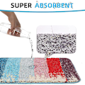 Miniatyrbild 2 av 5: Tflycqbadrumsmatta Set om 2 Absorberande maskintvättbara halkfria badmattor Lyxiga mjuka mikrofiber Färgglada badmattor för badrum kök och sovrum