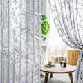 Miniatyrbillede 2 af 5: Blonde gardiner - Blomsterbroderede tynde blonde gardiner med takkede kanter, grå tynde gardiner med blomstermønstre, filtrerende gardiner til soveværelset, Li