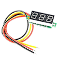 Miniatyrbild 4 av 5: Mini DC Voltmeter Display 3-Tråds DC 0-100V Spänningstestare 10ST 0.28 Tum LED Panel 4 Färger Kombinerade