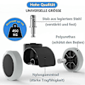 Miniatyrbilde 2 av 5: 5 Pakke Kontorstolhjul 11 mm / 22 mm Erstatning Hardt Gulv For Gamingstoler, Svingstoler