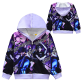 Miniatyrbilde 2 av 4: Onsdag Addams Printed hette Langermet jakke Glidelås Casual Jacket Purple 4-5 Years