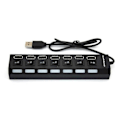 Miniatyrbillede 2 af 5: Usb Hub Extender 7 Port Hub Sort og Hvid med Switch Lys Hub 7 Port Docking Station 5 Stykker
