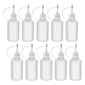 Miniatyrbilde 1 av 5: 10 stk. 30 ml Plast Klemmeflaske med Spissapplikator, Gjenfyllbare Dråpeflasker med Nålhette for Lim DIY