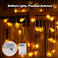 Miniatyrbilde 2 av 4: Halloween String Lights, 3m 20 Led Halloween 3d Pumpkin String Lights Batteridrevet, Ip65 Vanntett Konstant på/blinkende String Lights For Hallow 3D Pumpkin String Lights