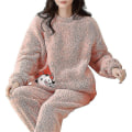 Miniatyrbild 2 av 3: Nya 2023 flanell Pyjamas Dam Set Höst Vinter Varm Tjock Coral Velvet Långärmad nattkläder Hem Pyjamas Nattkläder style 10 L