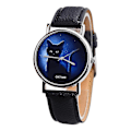 Miniatyrbild 2 av 5: Tflycq Oktime Womens Mysterious Black Cat Faux Läder Analog Quartz Watch