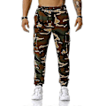 Miniatyrbild 2 av 4: Cargo Joggingbyxor för män med fickor, kamouflagebyxor