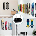 Miniatyrbilde 2 av 5: 3 pakker veggmontert skateboardholder skateboardoppheng kompatibel skateboarddekkdisplay og oppbevaring