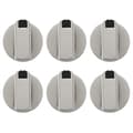 Spisknoppar, Ugnsknopp 6 st, Zinklegering 6 mm Universal Silver Gaskontrollknoppar Adaptrar