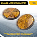 Miniatyrbilde 4 av 5: 2 x 2-tommers Runde Oransje Reflektorer Universell For Motorsykler ATV Sykler Dirt Bikes