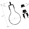 Miniatyrbillede 3 af 5: Skærm Harpe Base Adapter Kit - Inkluderer Trim og Skærm Niveller til at Holde Skærm Hardware på Plads Fjederklemme til Pære - 2 Pakke (Sort)