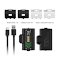 Miniatyrbillede 3 af 5: Genopladeligt batteripakke til spilcontroller til XboxSeriesS Gamepad-batterier med indikator, batteridæksel og USB-kabel