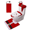 Miniatyrbild 2 av 3: 5 Delar Jul Toalettsitsöverdrag Set Jultomte Dekoration Toalettöverdrag