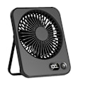 Miniatyrbillede 1 af 5: Bærbar Bordventilator USB Genopladelig Ventilator 180° Hældning Foldbar Personlig Ventilator med Strømdisplay 5 Hastigheder Ul