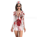 Pikkukuva 1 / 5: Naisten halloween-asu Skeleton-mekko, pitkähihainen, joustava, lyhyt minimekko style 3 M
