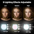 Miniatyrbillede 4 af 5: 2023 - Ring Light Selfie Clip, Mini Genopladelig 9-niveau Dæmpbar Lysstyrke med 32 Leds, 2 - 8 Timer (ShiKai)