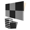 Miniatyrbild 1 av 5: 12-pack Självhäftande Ljudisolerande Skumpaneler 2x12x12 Tum Pyramid Design Akustikskum, för Hemmastudio