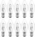 10-pack B15d 42w dimbara halogenljuslampor, liten bajonett